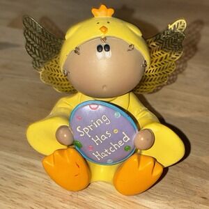 KIRK ANGEL CHEEKS  FIGURINE EASTER  CHICK/Angel holding Easter Egg
